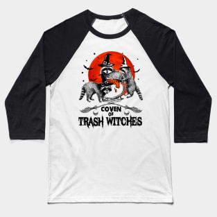 Coven Of Trash Witch Racoon Halloween Baseball T-Shirt